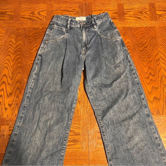 We The Free Luca Super Slouch High Waist Wide Leg Jeans Pleated Sz 24 Boho - Picture 4 of 15